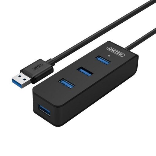 תמונה של מתאם USB UNITEK HUB 4 פורטים בצבע שחור
