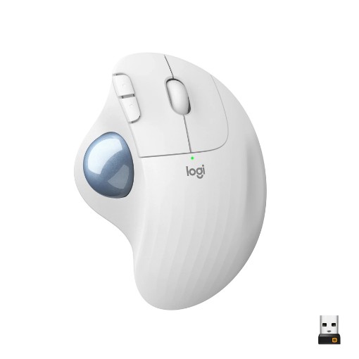 תמונה של עכבר אלחוטי Logitech Mouse M575 Ergo Wireless Trackball בצבע לבן