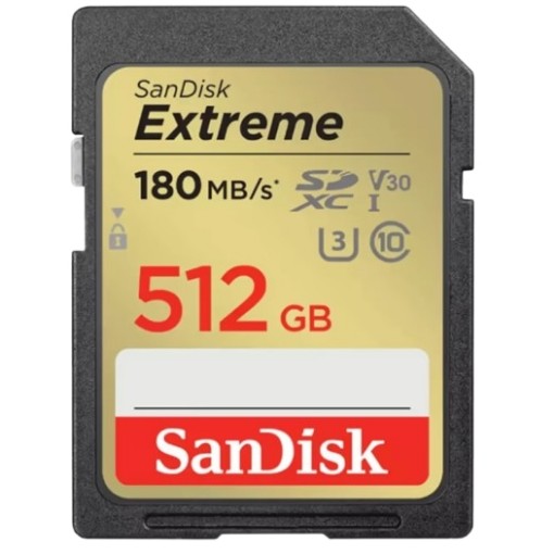 תמונה של כרטיס זיכרון SanDisk Extreme SD UHS-I 512GB SDSDXVV-512G-GNCIN - צבע שחור