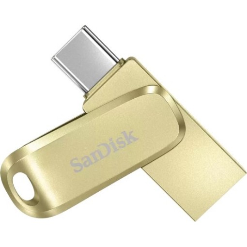 תמונה של זיכרון נייד SanDisk Ultra Dual Drive Luxe USB 3.1 Type-C - דגם SDDDC4-128G-G46GD - נפח 128GB - צבע זהב
